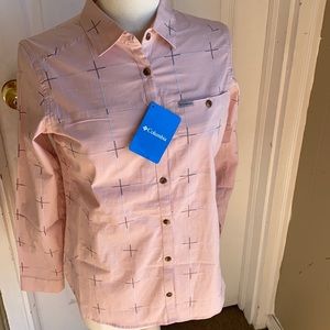 Columbia small women plaid stretch long sleeves